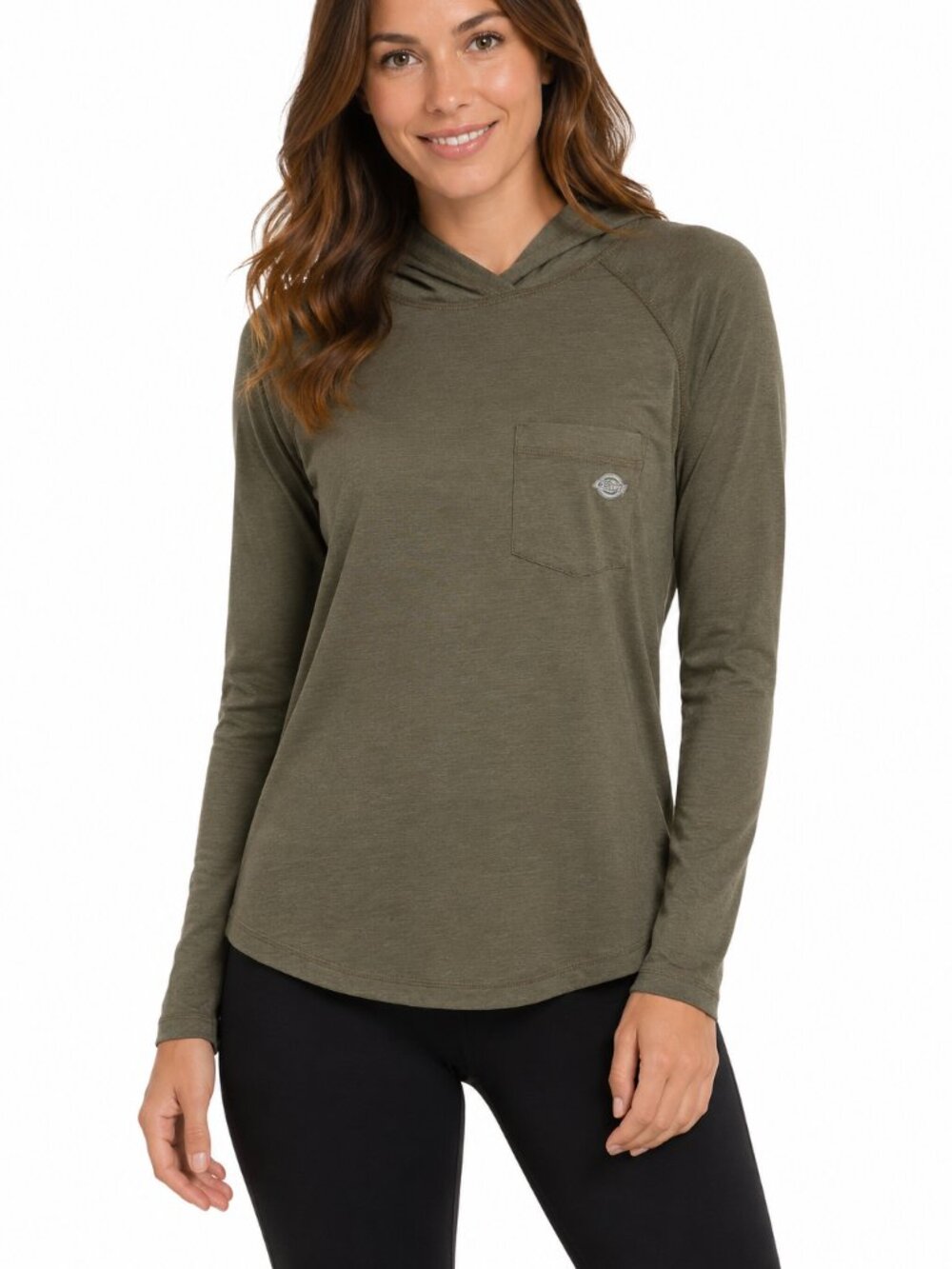 Dickies Performance Sun Shirt Hooded Olive Green Temp-iQ UPF 40+ XS NWT
